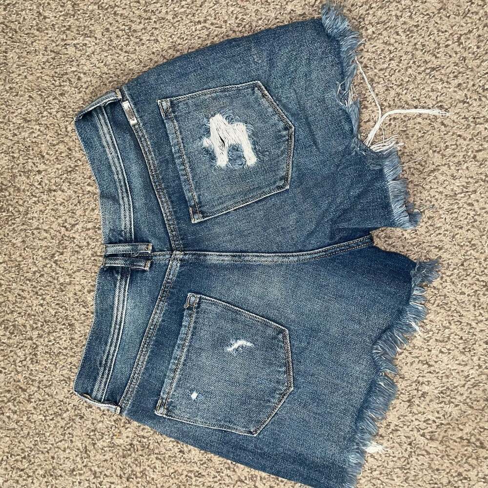 KanCan High Rise Distressed Exposed Button Fly Denim Shorts KC8633M - Picture 8 of 8